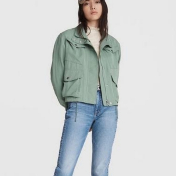 rag & bone Jackets & Blazers - NWOT Rag & Bone Trail Green Tencel-blend Jacket Large Drawstring Hem Pockets